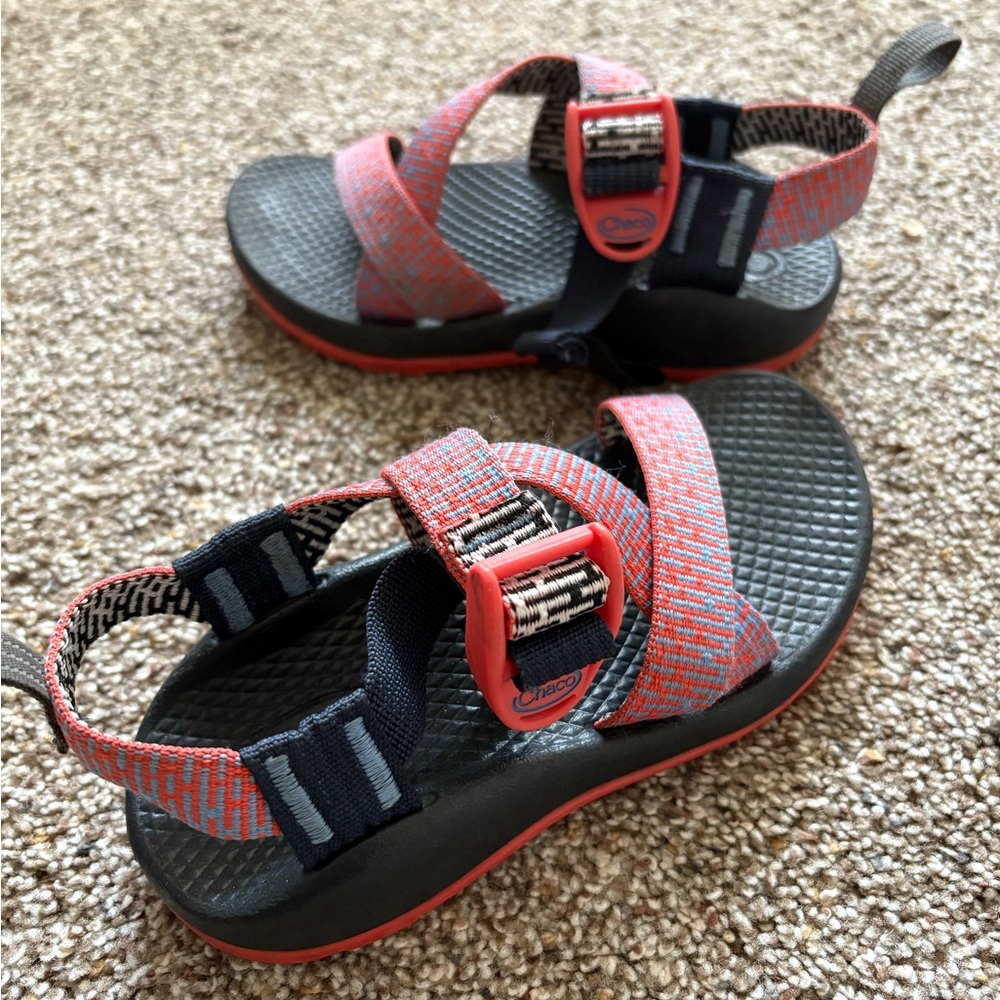 Chaco Kids Strappy Red and Black Sandals